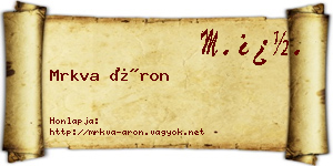 Mrkva Áron névjegykártya