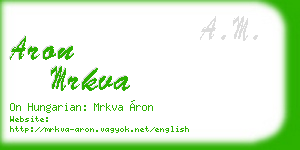 aron mrkva business card